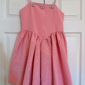 Bardot Pink Kids Dress with Floral Accents